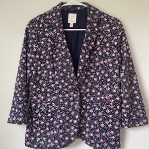 LC Lauren Conrad Navy Floral Blazer